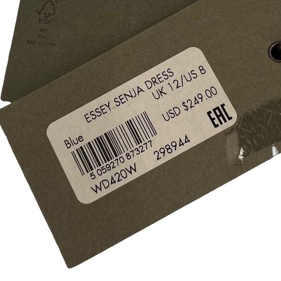 ALL SAINTS Essey Senja Maxi Dress Blue Floral Birds Asymmetric Sleeveless 8 NEW - Picture 11 of 12